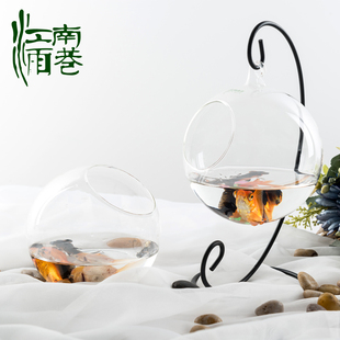 江南雨巷苔藓微景观专用玻璃瓶 高硼硅材质 DIY挂式造景圆形鱼缸