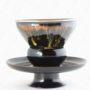 【清水涧茶美学】日本清水烧大师桶谷定一耀变天目茶杯建盏茶碗