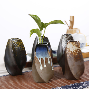水培复古花插花瓶陶瓷窑变创意摆件个性创意小花器花瓶家居装饰品