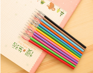 韩国款创意文具钻石笔头替芯彩色中性笔笔芯 0.5mm 清新彩色 12色