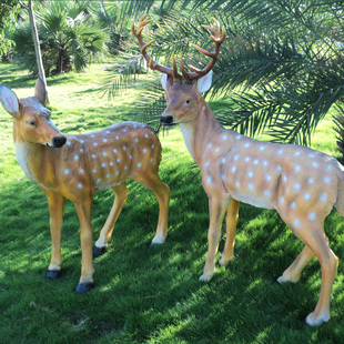 大号户外树脂园林摆件大型仿真玻璃钢长颈鹿雕塑楼盘幼儿园装饰品