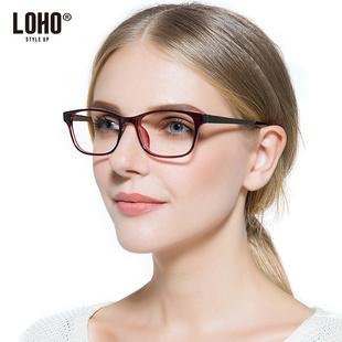 loho防辐射眼镜 女 轻薄防蓝光电脑平光护目镜护眼眼镜框KLD65013
