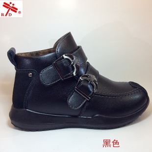 台湾红蜻蜓RD冬款男童鞋大棉加绒皮靴真皮保暖棉鞋男童鞋85632