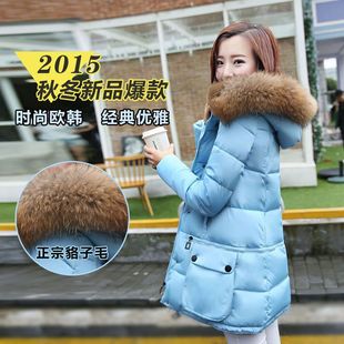 2015新款韩版棉衣女中长款 加厚纯色大码斗篷休闲外套羽绒服棉袄