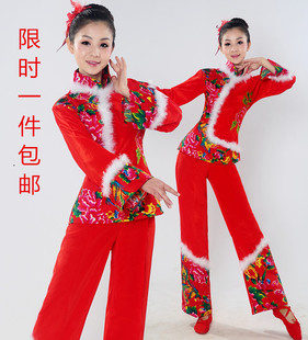 2015新款秧歌服装冬季春节款民族风花开富贵喜庆秧歌二人转舞蹈服