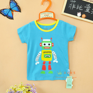 宝宝短袖T恤纯棉卡通圆领1-2-3-4岁男童半袖打底婴儿童装2015夏款