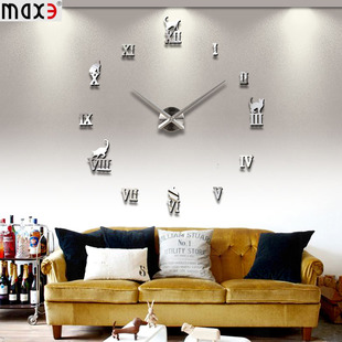 2014新款创意钟表客厅卧室大尺寸挂钟趣味DIY钟 艺术罗马数字挂钟