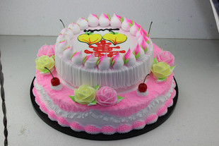 婚庆店庆蛋糕模型 塑胶蛋糕模型 假蛋糕生日蛋糕摆设双层祝寿蛋糕