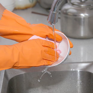 洁仕宝厨房耐用加厚乳胶清洁家务 洗碗橡胶防水保暖胶皮手套