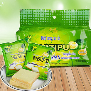 原装越南进口 VIZIPU椰蓉榴莲味面包干 210g