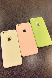 超薄简约4色磨砂纯色iPhone6S/6 plus情侣手机壳全包硅胶软壳
