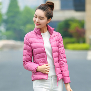 2015新款女士韩版修身斗篷A字型短款羽绒服女款立领外套