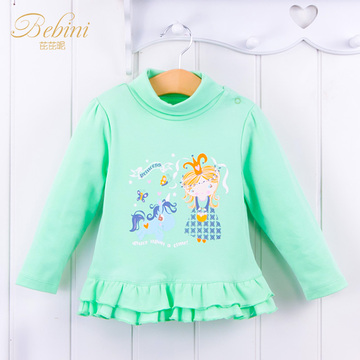 bebini 2015秋装新款0-4岁婴幼儿女宝宝纯棉长袖T恤上衣