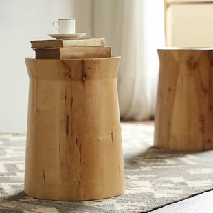 美式创意角几 实木个性边几 床头柜简约木墩边桌小茶几全实木茶几