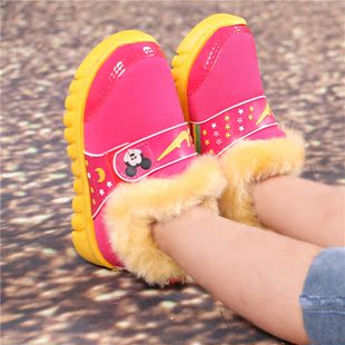 冬季新款儿童透气加厚保暖棉鞋宝宝防滑棉拖鞋男童女童包跟棉鞋