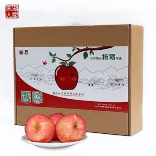 新鲜水果苹果正宗山东烟台栖霞红富士大苹果水果礼盒装