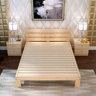 床实木床松木床双人床1.5米1.8木头单人床1.2m成人现代简易木床