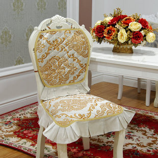 高档奢华欧式餐椅套椅子套装金丝绒宜家餐椅垫座套布艺靠背巾防滑