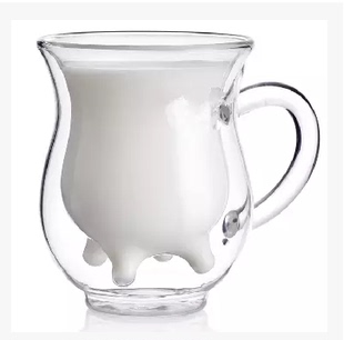创意礼品杯子水杯 双层玻璃杯 可微波 耐热 牛奶杯 水杯 果汁杯