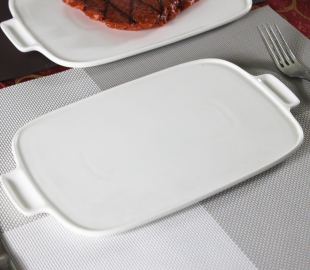 纯白陶瓷西餐盘子牛排点心盘寿司平盘酒店日用餐具西欧式蛋糕盘
