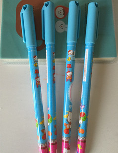 中性笔签字笔套学生儿童卡通空杆散装通用笔芯批发定制3件套