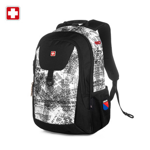 瑞士军刀双肩包高中学生书包潮男运动音乐背包旅行包15寸电脑背包