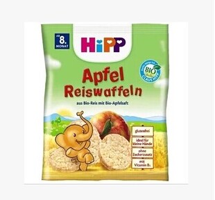 德国代购HiPP喜宝有机婴儿辅食零食苹果味圆米磨牙饼干8个月8+35g