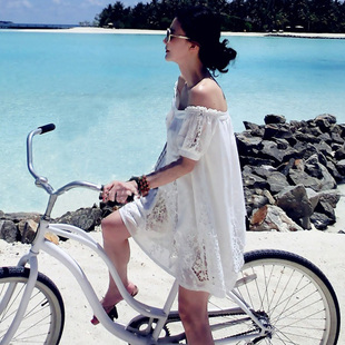 Janey Yo定制女装重工刺绣短裙 海边渡假沙滩裙 宽松款夏装