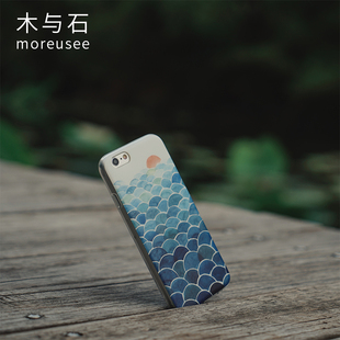 木与石|原创手绘苹果6s手机壳 见海磨砂全包边iphone6 plus手机壳