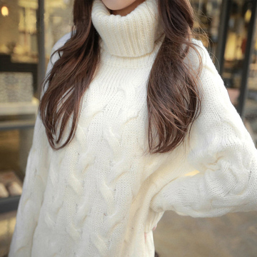 中长款高领套头毛衣女2015韩版宽松加厚秋冬季新品女装冬天打底衫