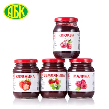 ABK 俄罗斯Souznaya Marka果酱组合(草莓+小草莓+蔓越莓+覆盆子)