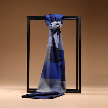 2015冬季新品 海澜之家同款男士品质羊毛加厚方块格纹休闲围巾