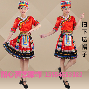 少数民族服装苗族土家族民族舞蹈演出服饰壮族瑶族侗族演出服女装