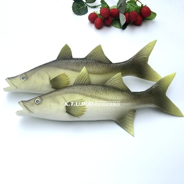 仿真食物PU鲈鱼假鱼食品模型样板房饭店橱窗装饰拍摄道具