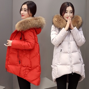 2016韩版冬装新款missfofo中长款大毛领羽绒服女加厚a字外套正品