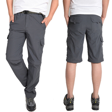 2015夏季男士速干裤 可脱卸两截速干裤 耐磨登山透气户外长裤短裤
