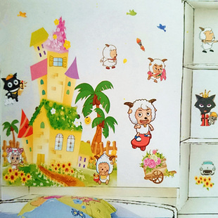 特价特大喜洋洋3D立体层层墙贴儿童房幼儿园儿童卧室床头书房包邮
