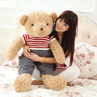 棕色熊熊毛绒玩具泰迪熊1米公仔布娃娃抱抱熊一对生日礼物送女友