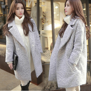 2015冬装韩版呢子大衣学院风茧型羊毛呢外套女学生中长款加厚潮