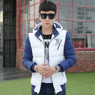 2015新款韩版棉衣男潮修身短款青年大码冬装加厚连帽拼接棉袄外套