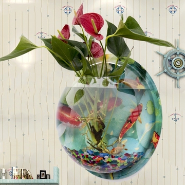 地中海风格装饰品墙上创意墙面壁饰壁挂鱼缸挂件客厅墙饰植物花盆