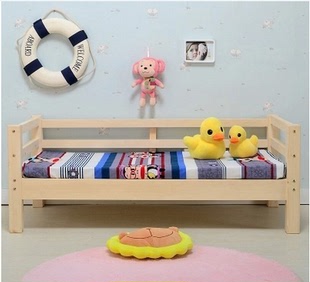 特价实木儿童床卧室床单人床双人床沙发床带护栏婴儿床休闲实木床