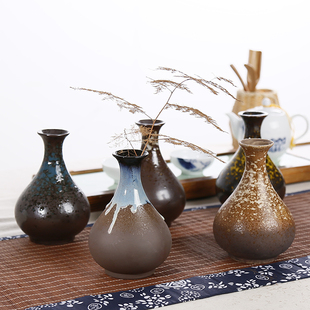 水培复古陶瓷窑变花插花瓶创意摆件手工个性小花器家居装饰品包邮