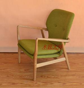 木匠大师白橡木实木沙发椅，客厅沙发，实木沙发，单人沙发椅