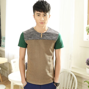 夏季新款男士短袖T恤韩版潮修身纯棉圆领青年薄打底t恤衫