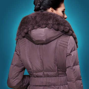 冬季新款中老年羽绒服女款中长加厚大码毛领女士羽绒服妈妈装外套