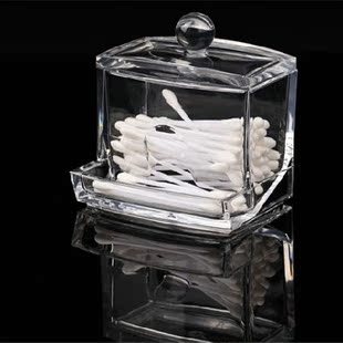 【天天特价】透明水晶化妆盒 高档带盖子棉签盒 酒店用品小礼品