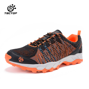 TECTOP 男款飞织徒步鞋登山鞋跑鞋透气防滑轻便减震低帮男士运动
