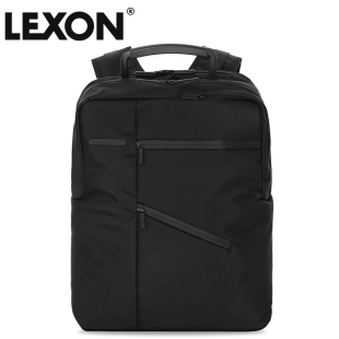 正品法国乐上LEXON男女黑色14-15寸旅行双肩电脑背包商务-LNE654