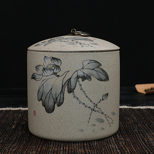 【天天特价】粗陶茶叶罐 陶瓷大号 普洱红茶储存罐密封罐醒茶罐